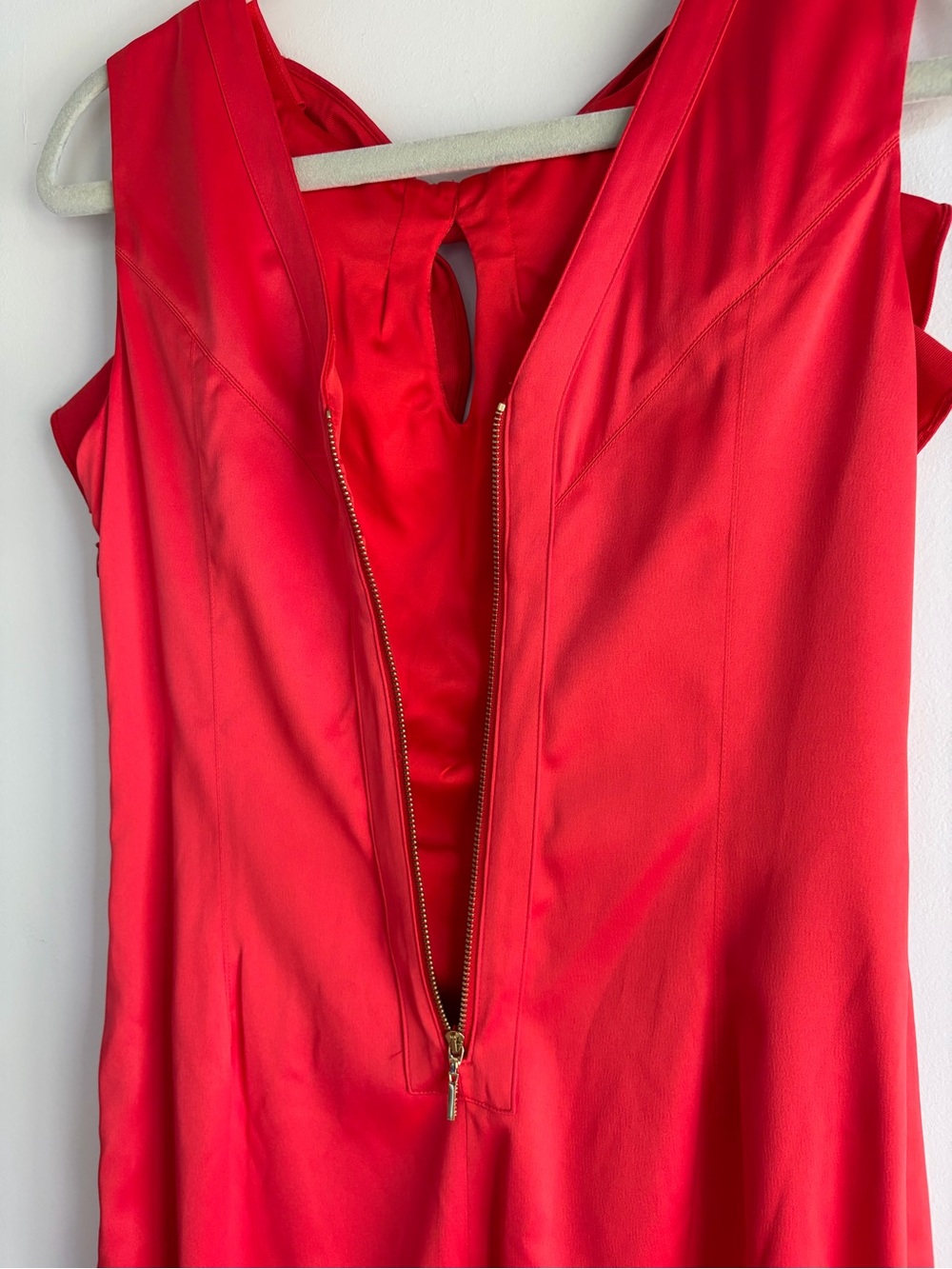Ted Baker Coral Red Bow Front Sleeveless Dress Size 3 - Picture 5 of 7